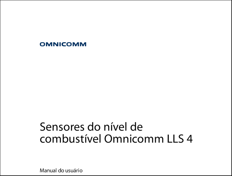 OMNICOMM Sensores de nível de combustível LLS 4 Manual do usuário
