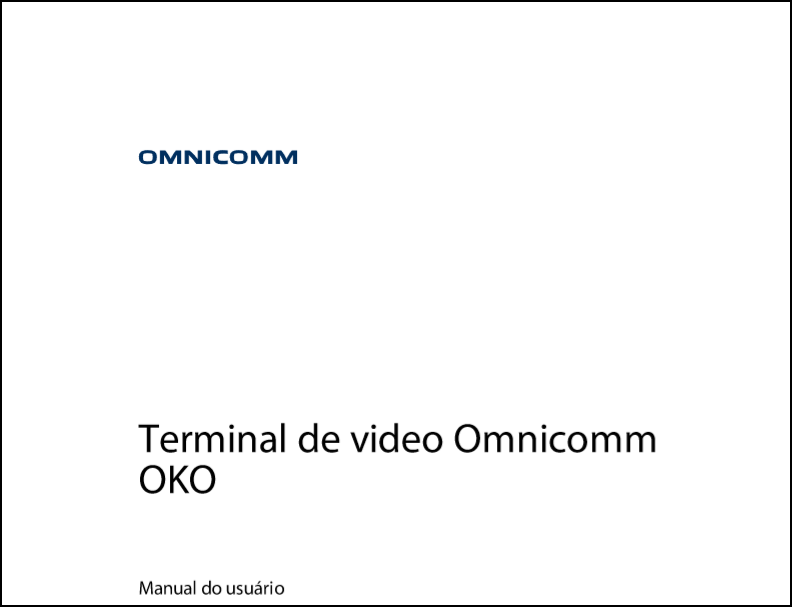 OMNICOMM OKO Terminal de video Manual do usuário