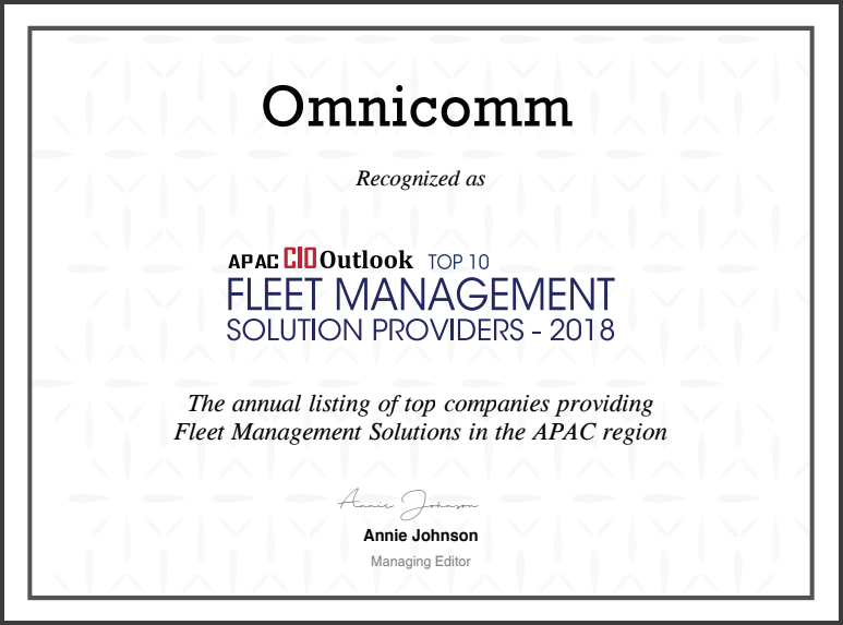 OMNICOMM RANKED IN TOP 10 FLEET MANAGEMENT SOLUTION PROVIDERS