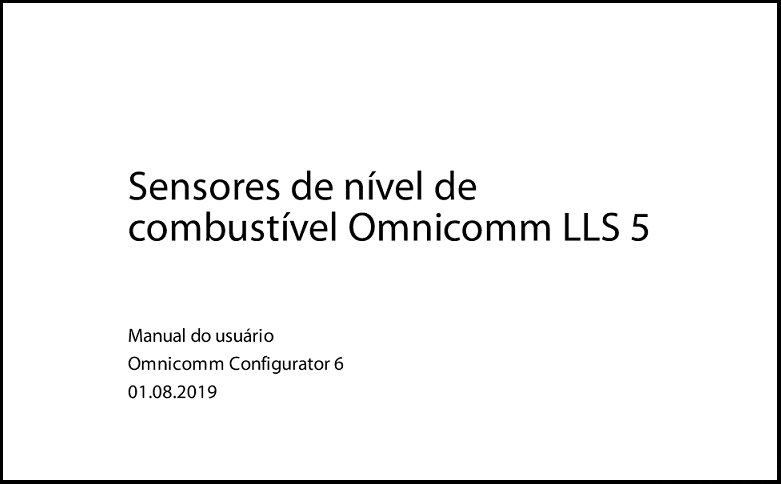OMNICOMM Sensores de nível de combustível LLS 5 Manual do usuário