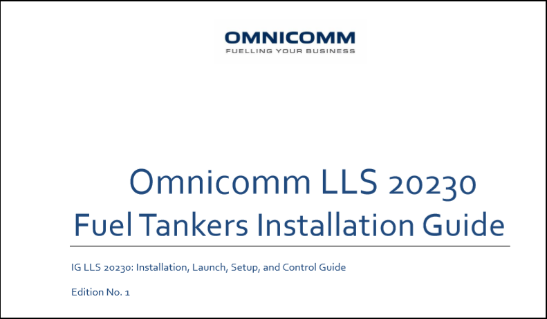 OMNICOMM LLS 20230 Fuel Tankers Installation Guide