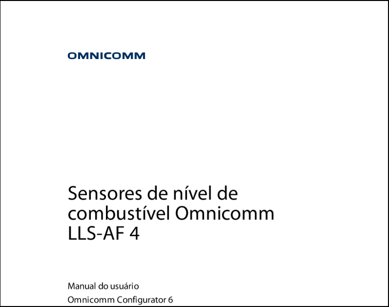 OMNICOMM Sensores de nível de combustível LLS-AF 4 Manual do usuário