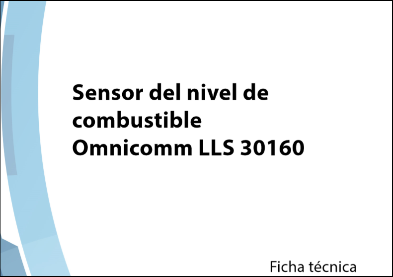 OMNICOMM Sensores de Nivel de Combustible LLS 30160 Hoja de Datos